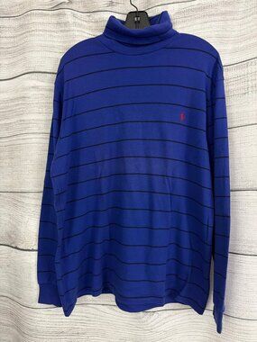 Mens Vintage Polo Ralph Lauren Striped Long-Sleeve Turtleneck Size L
